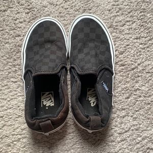 Black checkered Vans